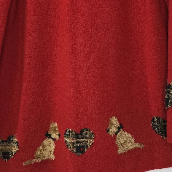 Vintage 90s Simon Chang Red Scottish Terrier Jacket Size 10 Unique Dog Appliques - Picture 6 of 6